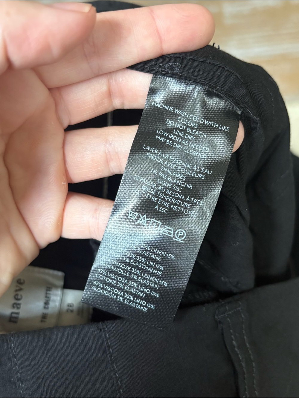 Anthropologie Maeve Colette High Rise Wide Leg Pant Magic Fabric Black Womens 28 - Picture 5 of 6